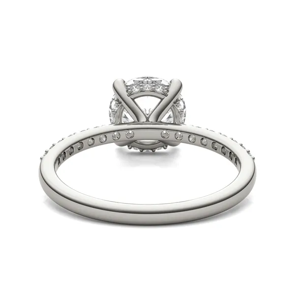 Round Custom Hidden Halo 1/2 Eternity Engagement Ring Setting